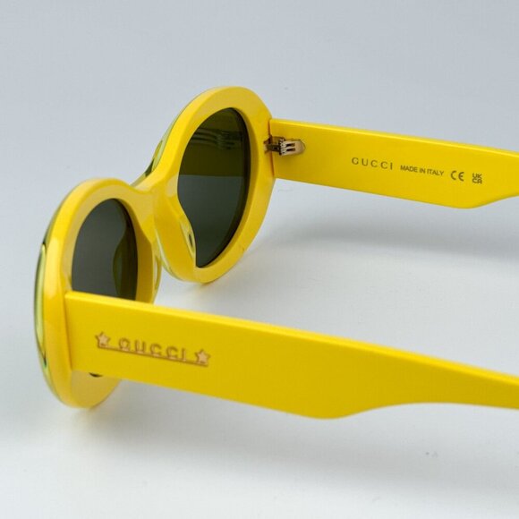 Gucci GG1587S 004 BRAND NEW Sunglasses Yellow Green Women Oval main image 7